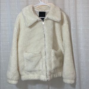 fuzzy zip up jacket